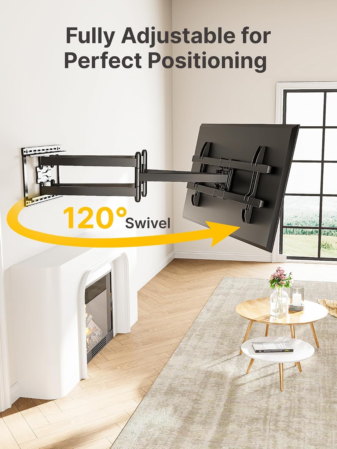monTEK Long Arm TV Wall Mount for Most 43-90 Inch TVs, 42.5 Inch Long Extension TV Mount Swivel and Tilt, Full Motion Wall Mount Tv Bracket Fit Max VESA 800 x 400mm, Up to 132 lbs, 16',18' Studs