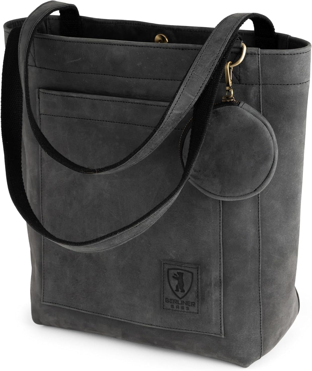 Berliner Bags Vintage Genuine Leather Tote Bag Seville, Handbag, Large Shopper for Women