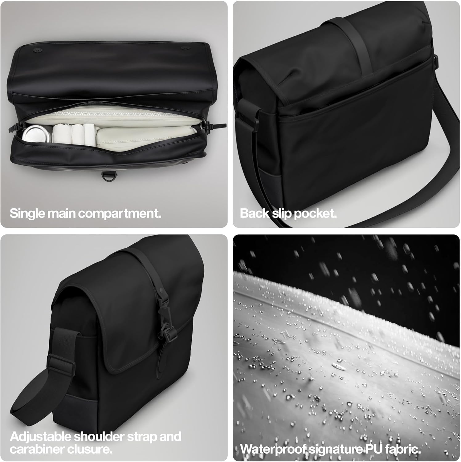 RAINS Messenger Bag - Laptop Bag for men and women - Fits 16' laptop or tablet