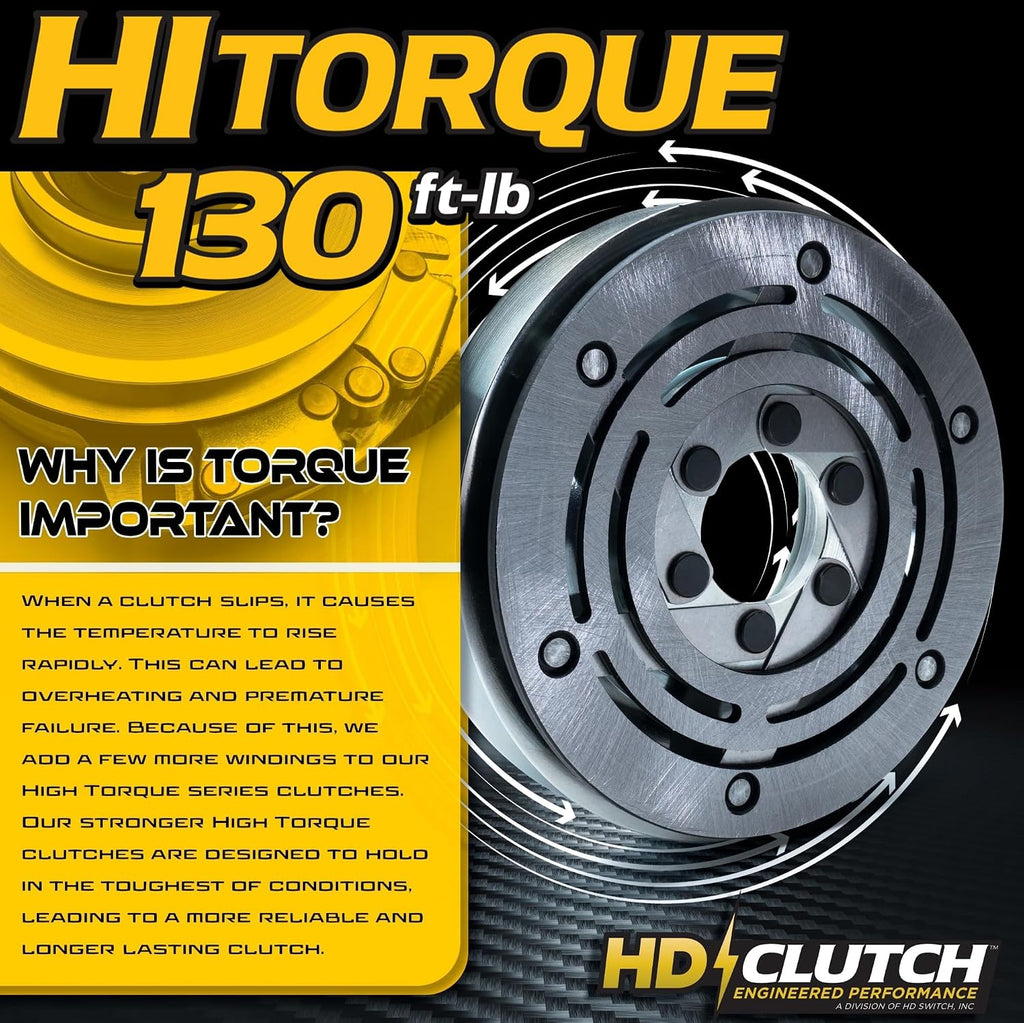 BIGBearing HiTorque 130ftlbs Billet Pulley PTO Clutch OEM Upgrade for AM138730 5219-117 fits John Deere EZTrak Series w/Larger Replaceable Pulley Bearing Zero Turn Lawn Mower HD Switch 5219117