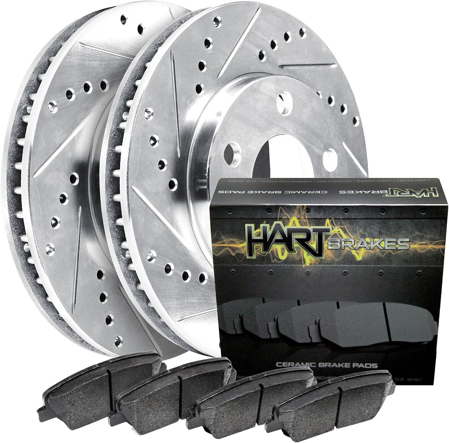 Hart Brakes Rear Brakes and Rotors| Automotive Replacement Brake Kits| Rear Ceramic Brake Pads and Rotors Kit| Fits 2007-2013 Acura MDX; 2010-2013 Acura ZDX; 2011-2017 Honda Odyssey