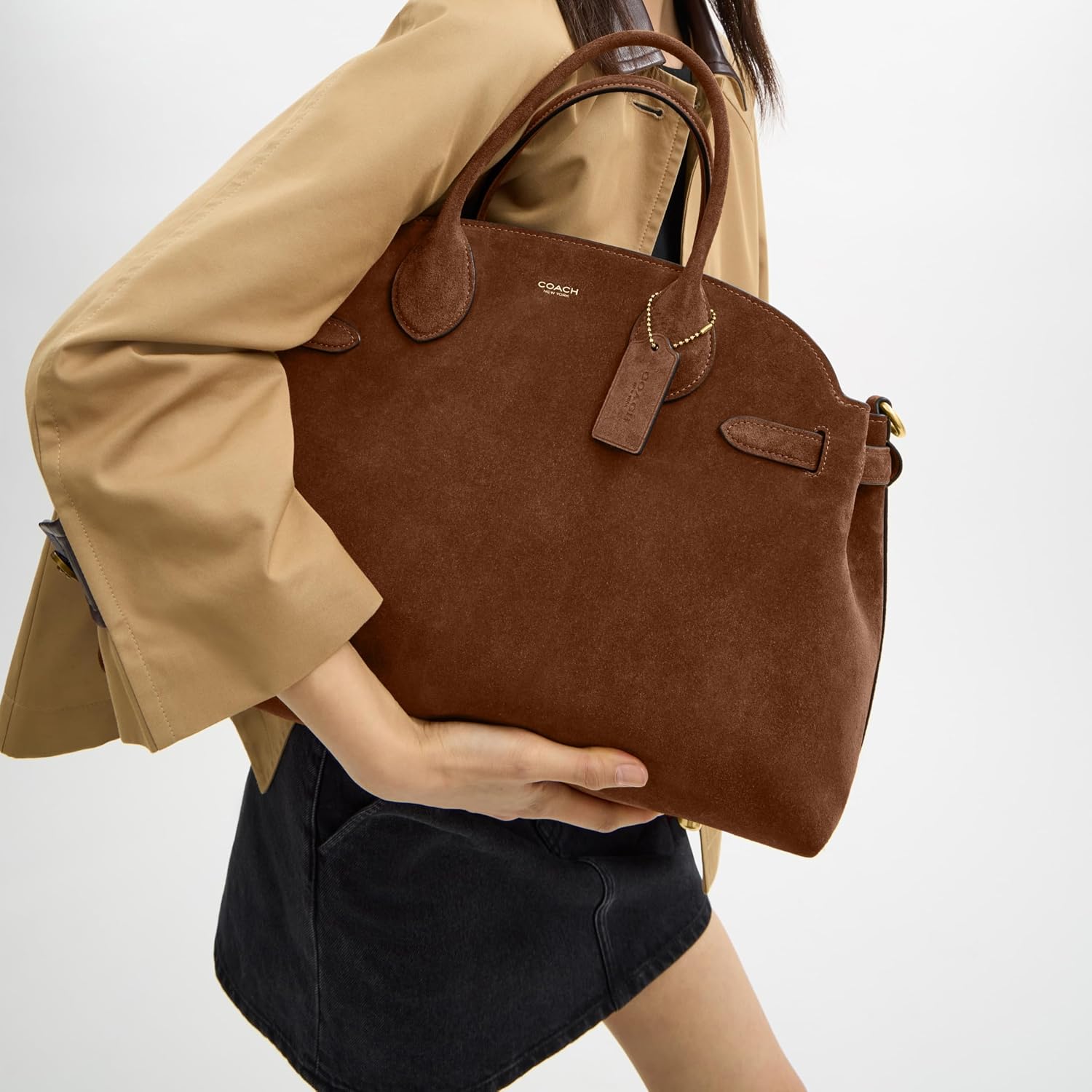 Coach Women's Suede Soft Empire Carryall 40 Tote