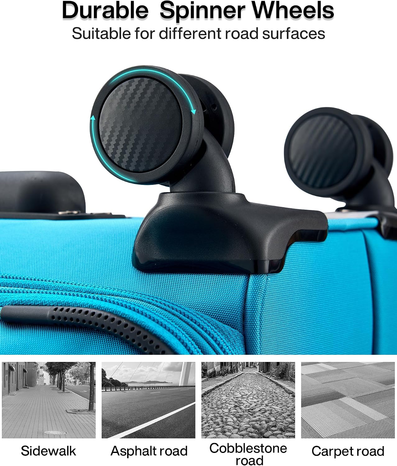 Hanke 28 Inch Luggage with Spinner Wheels Expandable Large Suitcase with Wheels Softside Check in Luggage Rolling Suitcase with Lock Lightweight Travel Luggage for Men and Women.(Caribbean Blue)