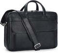 TIDING Leather Business Travel Briefcase for Men, Large 15.6' 17.3' Laptop Crossbody Shoulder Messenger Bag Office Handbag