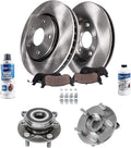 Detroit Axle - Front Brake Kit for 2014 2015 2016 2017 2018 Mazda 3 Disc Brakes Rotors Ceramic Brake Pads Wheel Bearing Hubs Replacement : 11.02' inch Rotor
