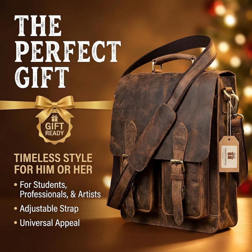 cuero Retro Brown Laptop Messenger Bag Office Briefcase Crossbody Travel Bag For Men And Women Bag Office Laptop Bag