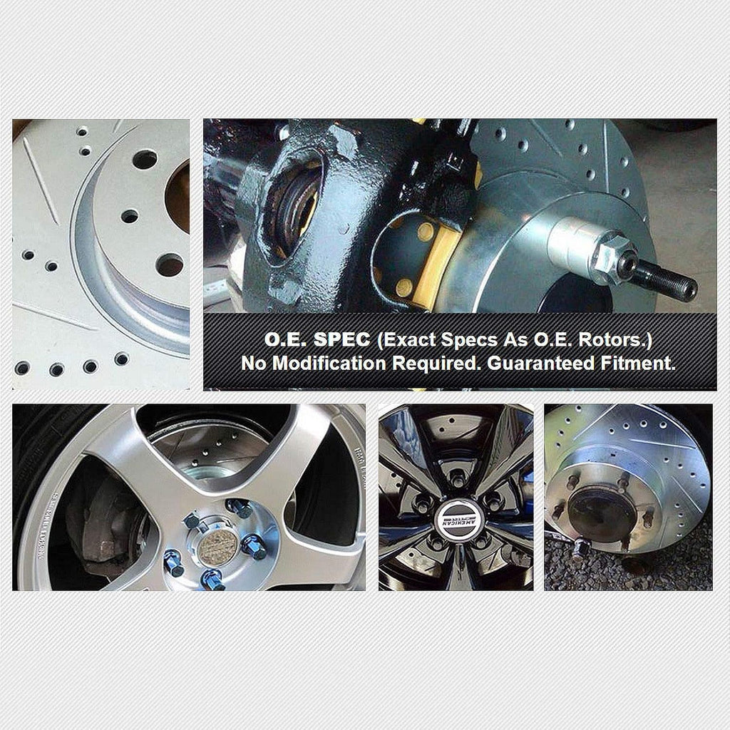 PowerSport Rear Brakes and Rotors Kit |Rear Brake Pads| Brake Rotors and Pads| Ceramic Brake Pads and Rotors |fits 2001-2003 Acura CL