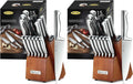 McCook® Knife Sets, German Stainless Steel Kitchen Knife Block Sets with Built-in Sharpener (Pack of 2)