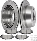 SCITOO Disc Brake Pads and Rotors Rear 12.8' Rotors Replacement For Chevy For Silverado 1500│For Tahoe│For Astro,For GMC For Sierra 1500│For Safari│For Yukon, 6/Lugs Vented Brake Kits