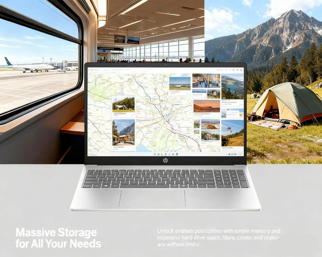 HP 15.6' Touchscreen Business Laptop, 13th Gen Intel i3-1315U, 32GB RAM, 2TB SSD, Thin & Light, All-Day Battery Life, Fast Charge, WiFi 6, Copilot AI, Secure Windows 11 Pro, Travel Ready, LE Bundle