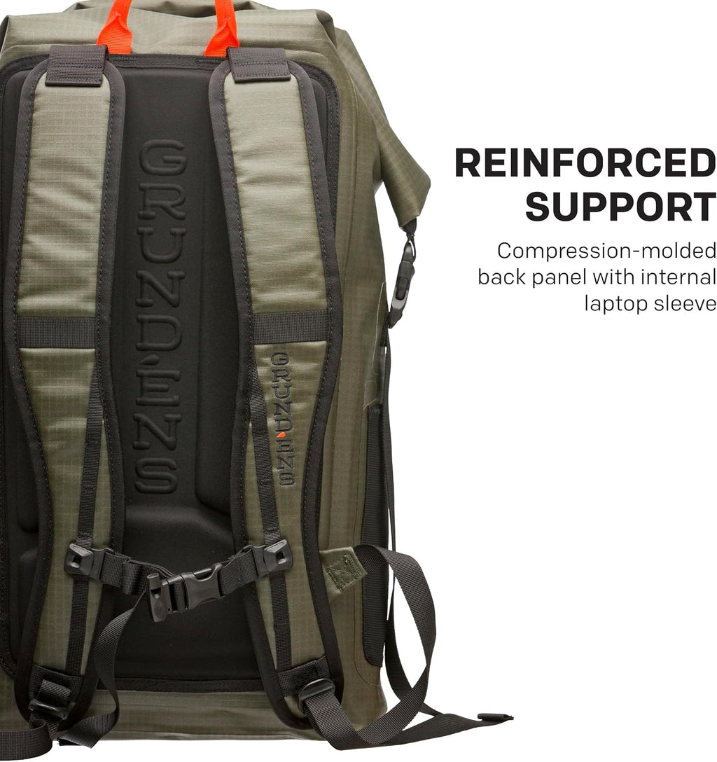 Grundéns Wayward Roll Top Backpack | Waterproof, 38L, Deep Depths