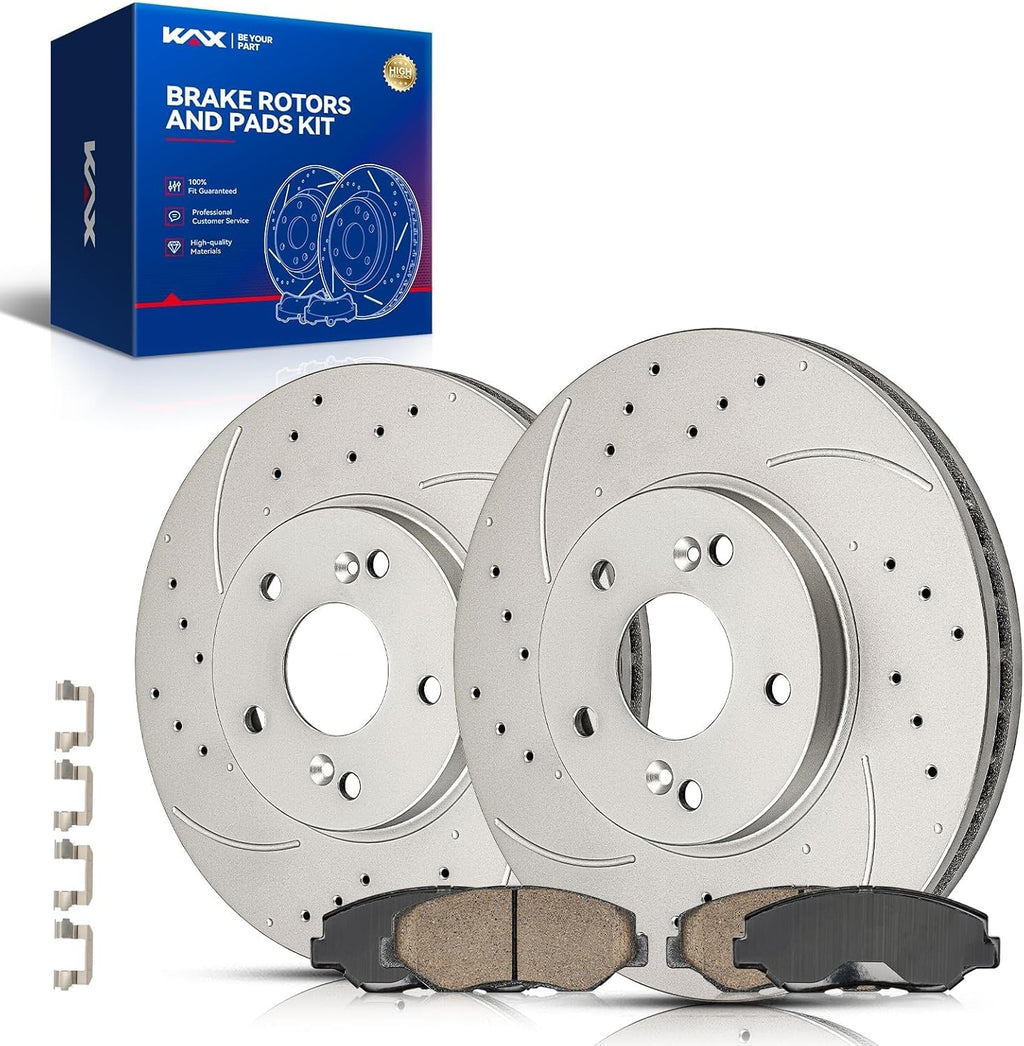 KAX Front Brake Kit for Honda Pilot 2003-2008, 11.81inch Brake Rotors Pads Kit, #31275+D943 Front Brakes