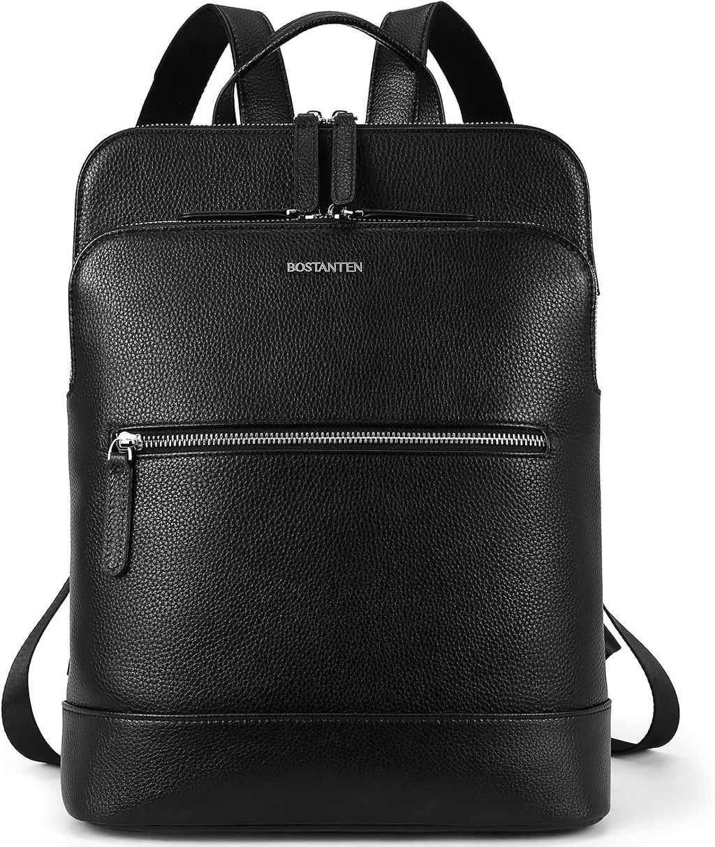 BOSTANTEN Leather Laptop Backpack for Women 15.6 inch Computer Bag Travel Work Daypack