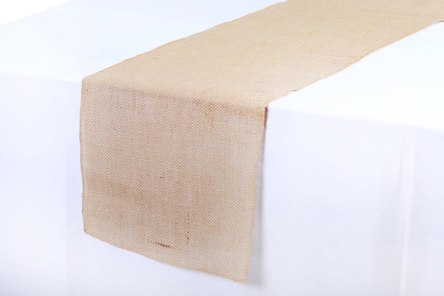 VDS Pack of 25, Burlap Table Runner 100% Natural Jute Rustic Hessian Table Cloth Centrepiece for Wedding Bridal Shower Birthday Event Party Banquet Table Decoration (Size 12X108 Inch)(Natural Beige)