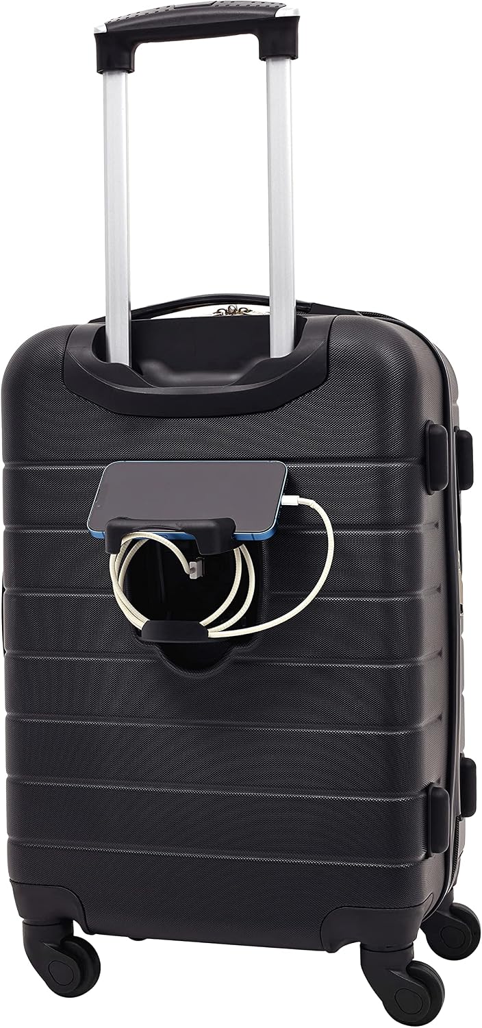 Wrangler Smart Spinner Hardside Luggage, 3 Piece Set, Black