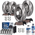 Detroit Axle - Brake Kit for Buick Allure LaCrosse Regal Chevy Impala Malibu, 12.64'' Front and 12.4'' Rear Disc Brake Rotors Ceramic Brake Pads Wheel Lug Nuts Socket Keys Replacement