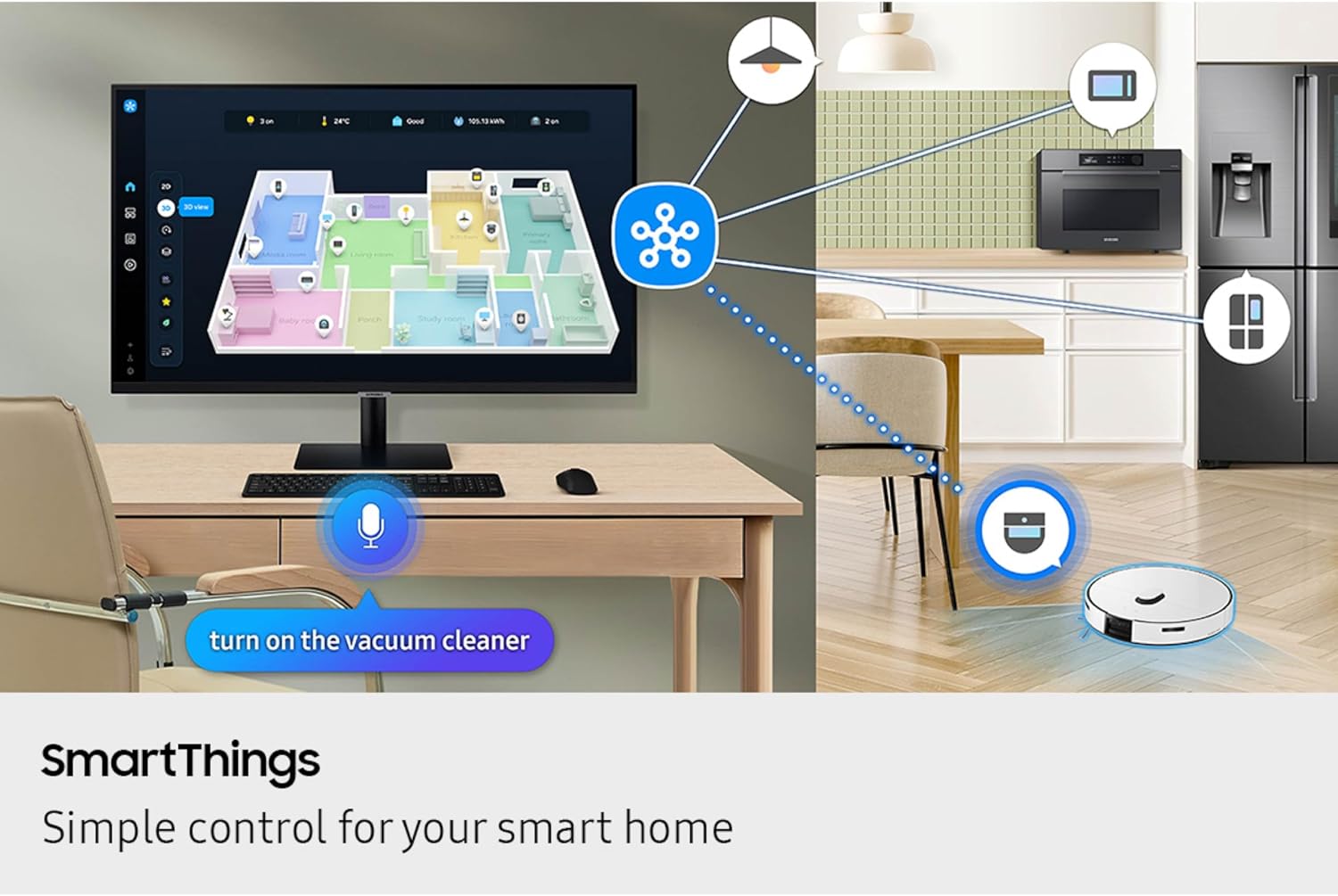 Samsung 32' Smart Monitor M7 (M70F) 4K UHD Display, Samsung Vision AI, Smart TV Apps, Gaming Hub, USB-C, HDMI and USB-A, Black, LS32FM702UNXZA, 2025 (Renewed)