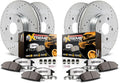Power Stop Front and Rear Brake Kit For 2010 2011 2012 2013 Land Rover Range Rover Sport - Truck & Tow Carbon Fiber Ceramic Brake Pads & Drilled and Slotted Rotors Replacement, K6227-36