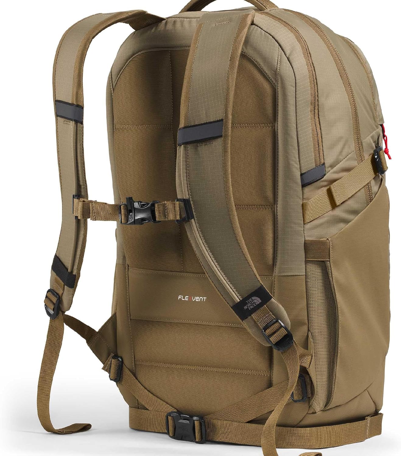 The North Face Router Everyday Laptop Backpack - Daypack, Water Repellent, Laptop Sleeve, Reflective Details, Cedar/Lava Red, One Size