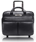 McKlein, L Series, Bowery, Top Grain Cowhide Leather, 15' Leather Wheeled Laptop Briefcase, Black (87855)