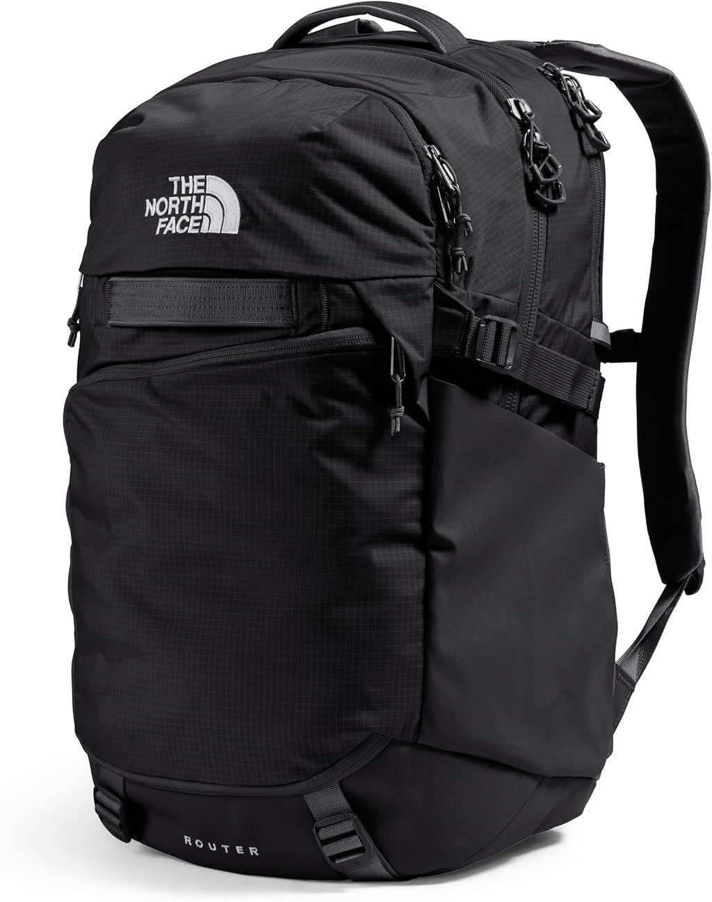 The North Face Router Everyday Laptop Backpack - Daypack, Water Repellent, Laptop Sleeve, Reflective Details, TNF Black/TNF Black-NPF, One Size