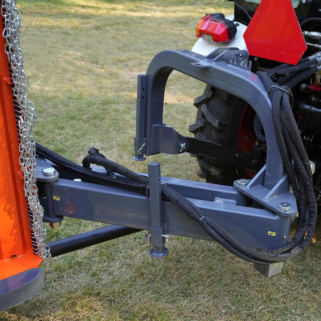 MechMaxx 72' Heavy Duty PTO Drive 3 Point Offset Ditch Bank Verge Flail Mower for 70-110HP CAT 2 Tractor, 111'' Offset Distance,55°/90° Rotation Angle, 16 Hammers, Model AGF72