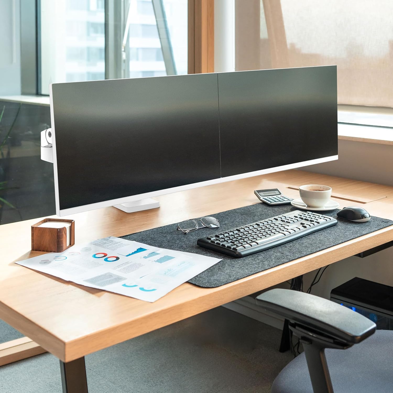 Ergotron – Upgraded LX Pro Premium Dual Monitor Arm, VESA Desk Mount – for 2 Monitors Up to 27 Inches, 4 to 20 lbs Each – White