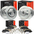 A-Premium Front and Rear Drilled and Slotted Disc Brake Rotors + Ceramic Pads Kit Compatible with Select Acura Models - MDX 2017 2018 2019 2020, 12-PC Set