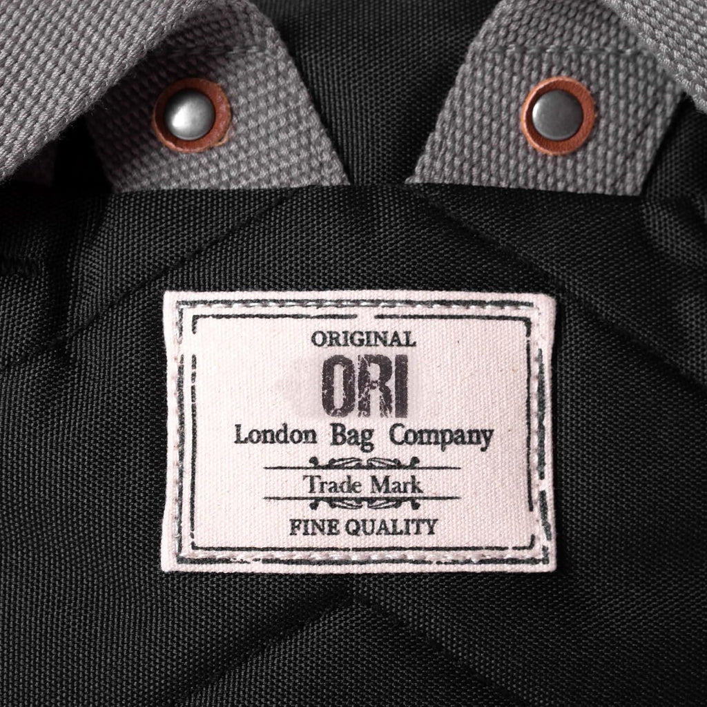 ORI LONDON Travel Backpack - Large Water-Resistant Nylon Rolltop Laptop Backpack for Men & Women - The Finchley - Ash
