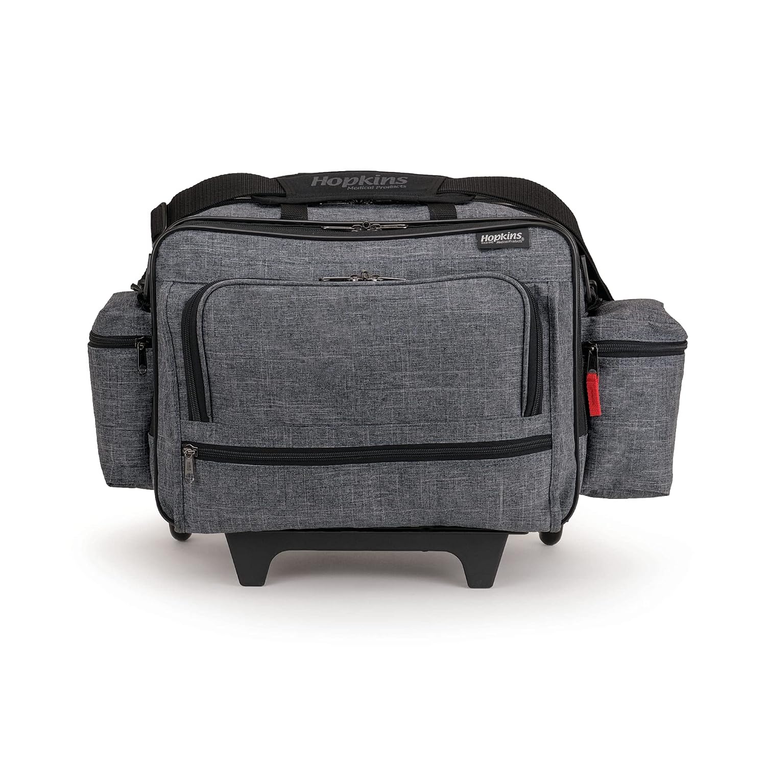 Hopkins Medical Products Antimicrobial Rolling Medical Bag: Waterproof, Lockable File Pocket, Wide Wheel Base - Perfect for Busy Healthcare Pros, 36.5' Handle