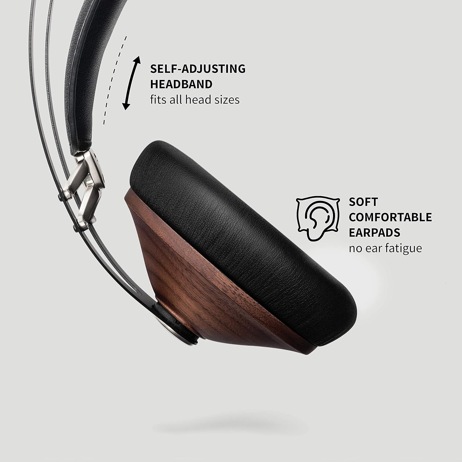 Meze 99 Classics Walnut Silver | Wired Over-Ear Headphones with Mic and Self Adjustable Headband | Classic Wooden Closed-Back Headset for Audiophiles (Renewed)