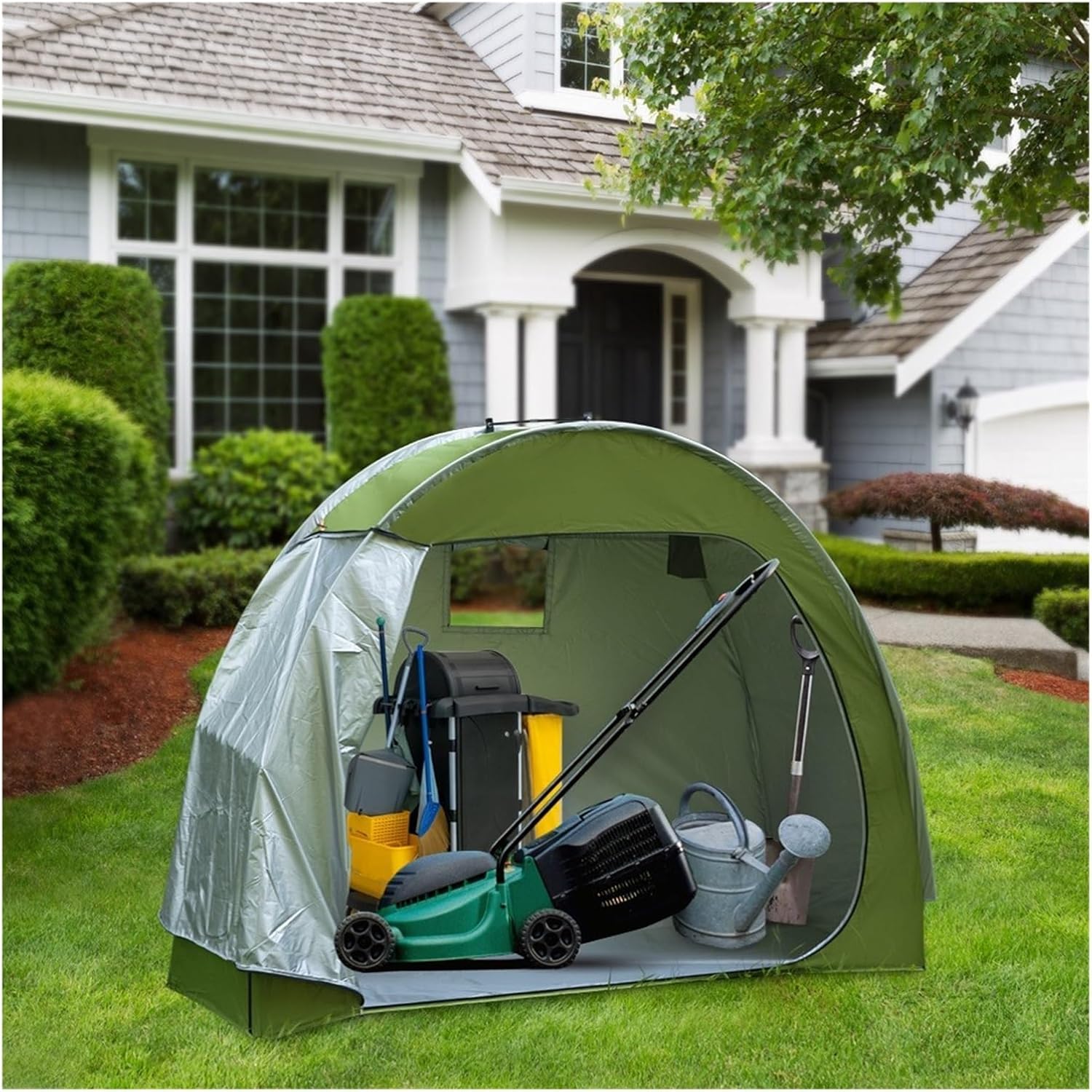 Bicycle Storage Tent Bike Cover Waterproof Outdoor Sheds Outdoor Storage Suitable for motorcycles, gardening tools, lawn mowers(A,200x80x165CM)