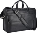 Masa Kawa Leather Briefcase for Men 15.6', 17' Laptop Computer Case Business Travel Work Messenger Cross Body Shoulder Bag