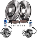Detroit Axle - Front Brake Kit for 2006-2010 Ford Explorer Sport Trac Mercury Mountaineer Wheel Bearing Hubs Replacement Disc Brake Rotors 2007 2008 2009 Ceramic Brakes Pads