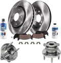 Detroit Axle - Rear Brake Kit for AWD 07-10 Ford Edge Lincoln MKX Disc Brake Rotors Ceramic Brakes Pads Replacement 2007 2008 2009 2010 Wheel Bearing Hubs: 11.89'' inch Rotor