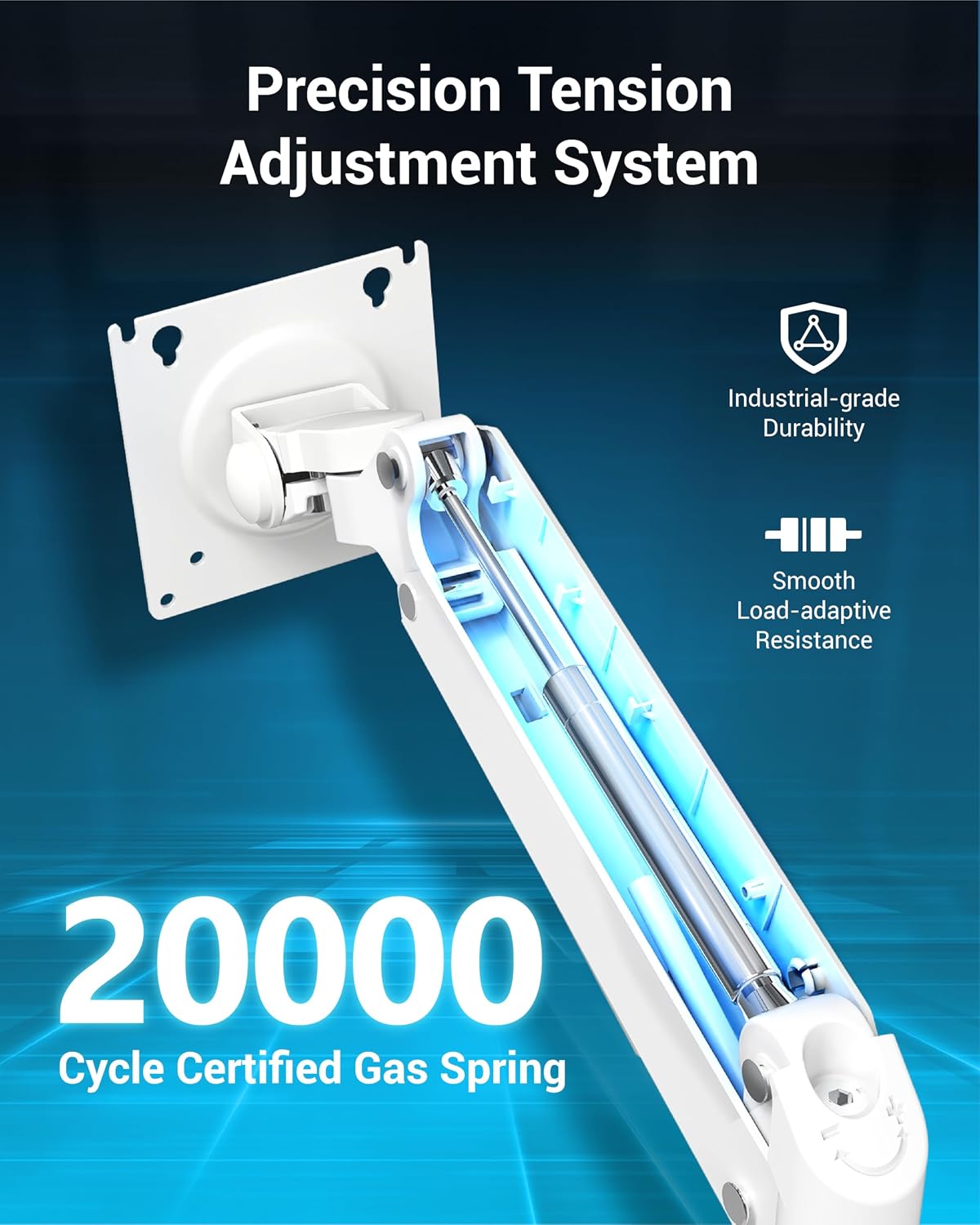 Ergounion Dual Monitor Arm for 13-49 Inch Ultrawide Screens, Heavy Duty Monitor Mount for 2 Monitors up to 44lbs, Full Motion Vertical Stacked Dual Monitor Arm Desk Mount, 75/100mm VESA Mount, White