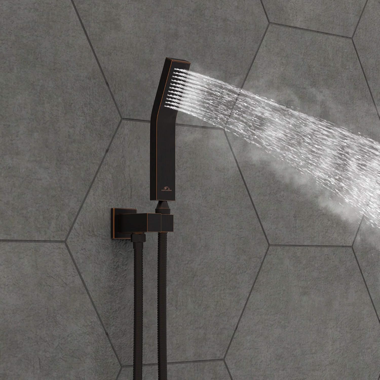 SunCleanse Rainfall Shower Faucet Set Oil Rubbed Bronze Shower Combo Set for Bathroom with High Pressure 10 inch Shower Head with Handheld Shower Valves Shower Head and Handheld Ceiling Mounted