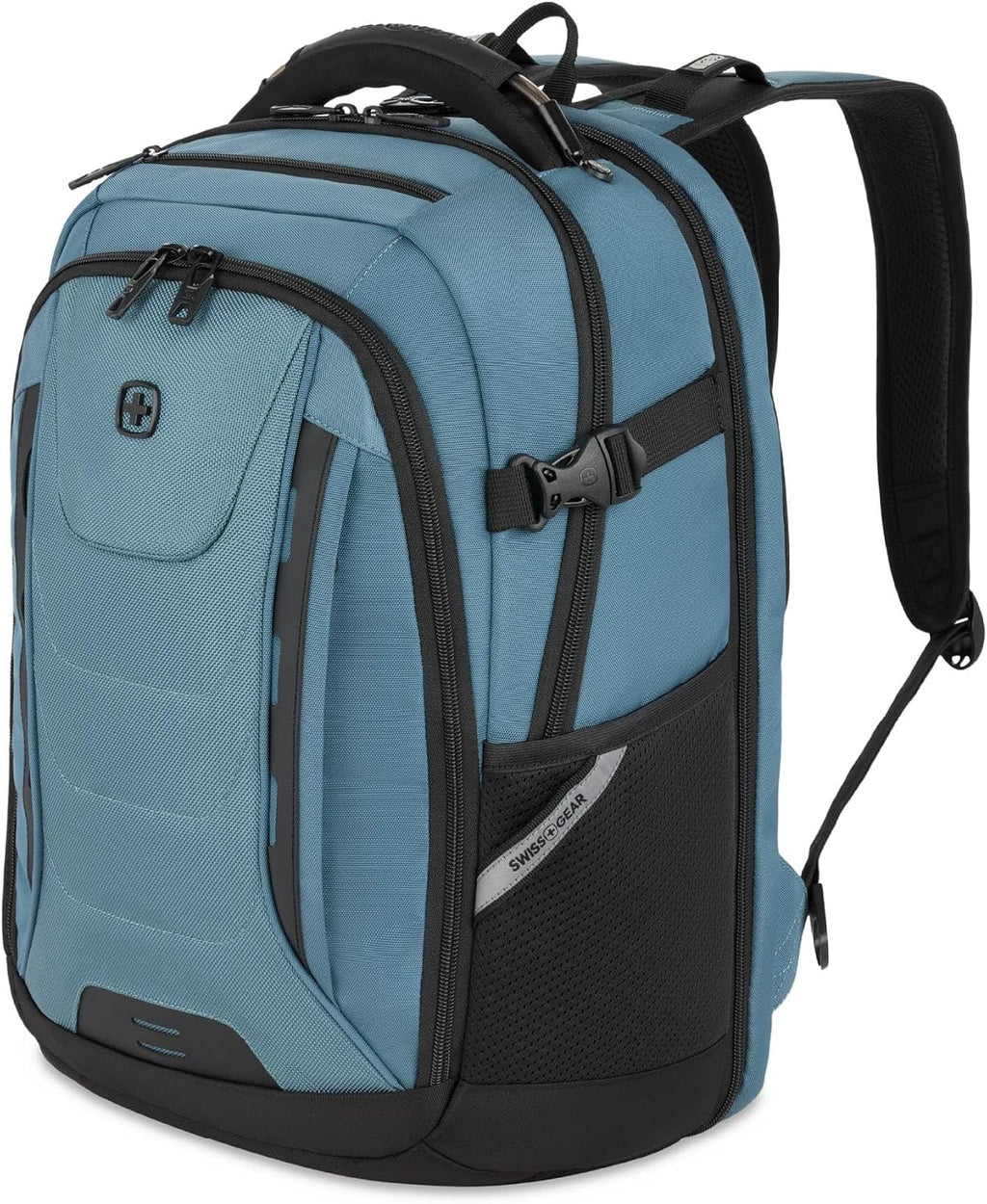 SwissGear Travel Tech Pro Laptop Backpack – Fits Laptops up to 16' – ScanSmart TSA-Friendly Backpack with Multiple Organizer Pockets – Blue