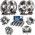 Detroit Axle - Wheel Bearing Hubs Brake Kit for 2007-2013 Nissan Altima, Brake Rotors Brake Pads Wheel Bearing Hubs Wheel Lug Nuts Front Rear Replacement : 11.65 inch Front & 11.46 inch Rear Rotors