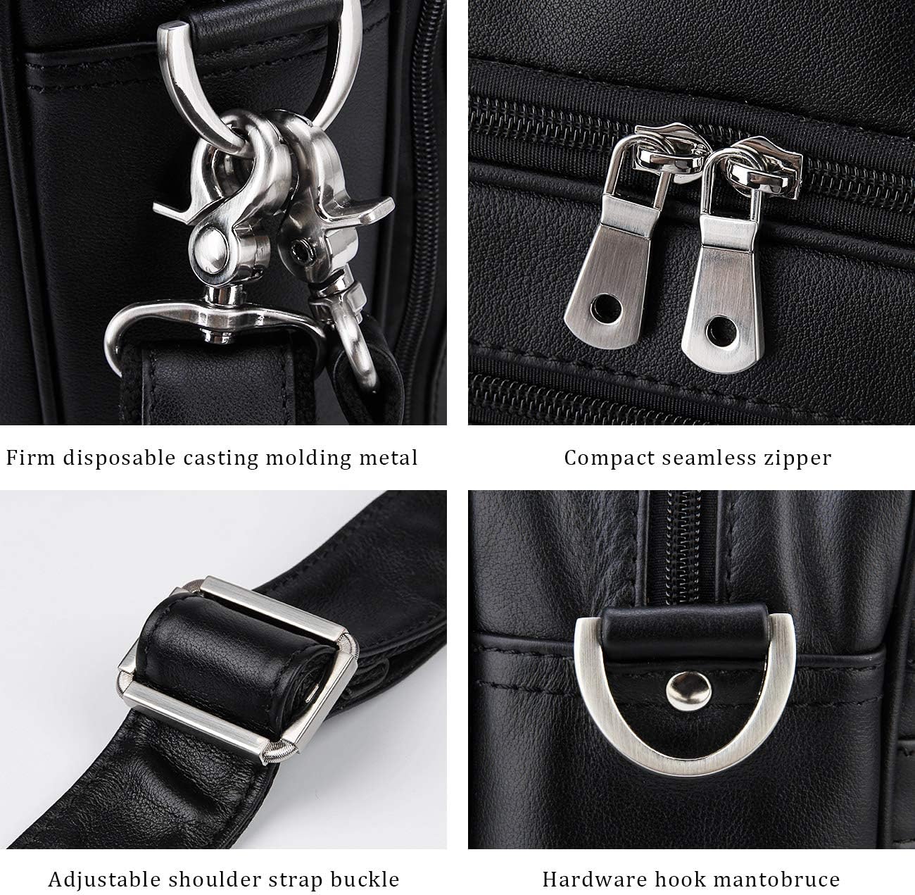 Augus Business Travel Briefcase Genuine Leather Duffel Bags for Men Laptop Bag fits 15.6 inches Laptop
