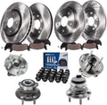 Detroit Axle - FWD Brake Kit for 14-16 Ford Fusion Lincoln MKZ Replacement 11.81' inch Front & 11.89' inch Rear Disc Brake Rotors Ceramic Brakes Pads Wheel Bearing Hubs Lug Nuts