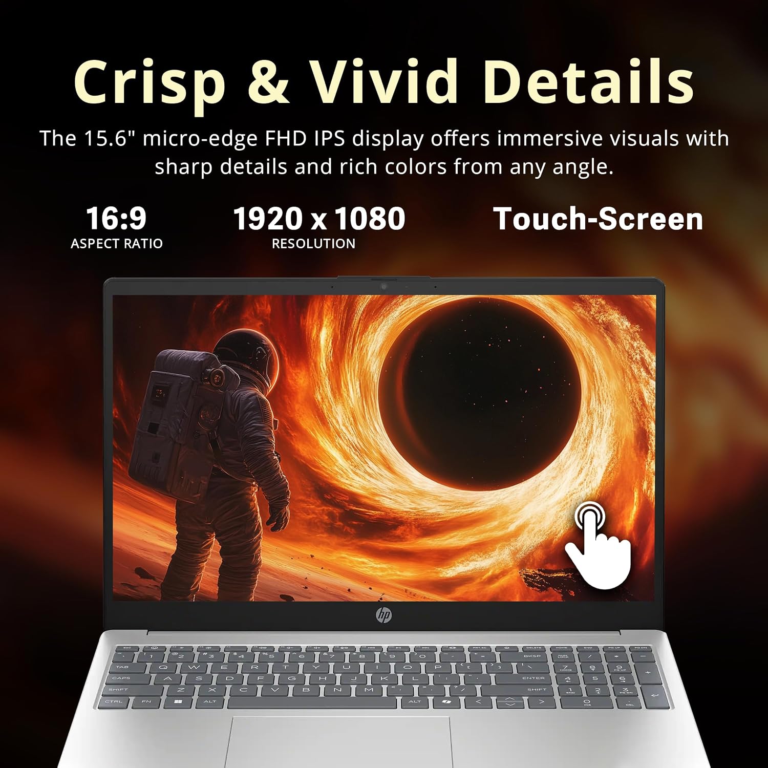 HP 15.6' FHD Touchscreen Laptop, AMD Ryzen 5 7520U, 8GB LPDDR5 RAM, 1.16TB Storage (1TB SSD+160GB Docking Station Set), Radeon Graphics, Copilot, Numeric Keypad, Wi-Fi 6, Win 11, Silver
