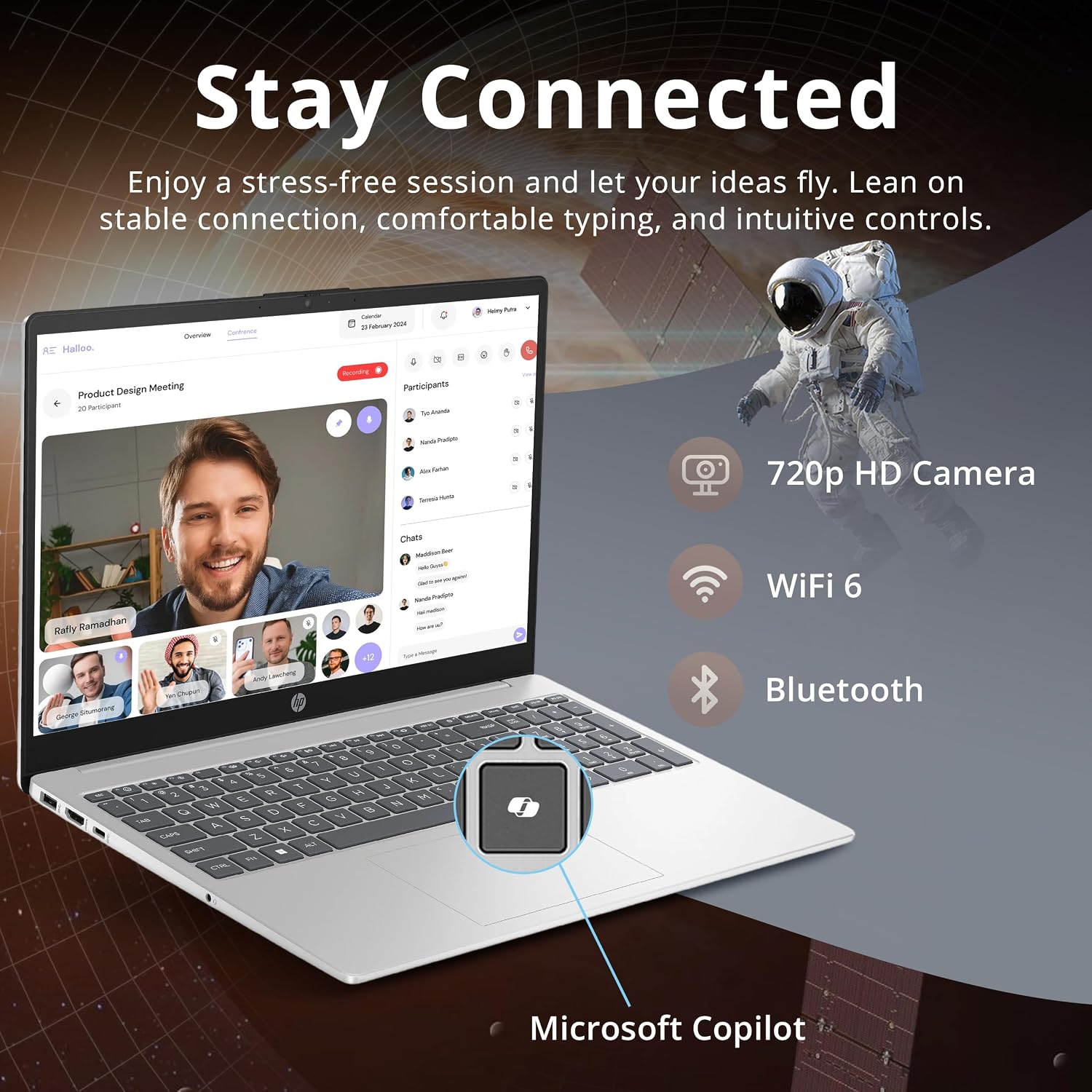 HP 15.6' FHD Laptop, AMD Ryzen 7 5825U, 16GB DDR4 RAM, 1.28TB Storage (1TB SSD+288GB Docking Station Set), AMD Radeon Graphics, Numeric Keypad, 720p HD Camera, Wi-Fi 6, Windows 11 Pro, Silver