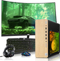 HP Full Light Gaming PC Desktop Computer – AMD Pro A10-9700,RX 550 Graphics,8GB RAM,1TB SSD,32 Inch Curved Monitor,RGB Keyboard with AI Copilot,Mouse,WiFi,RGB Headphone,Windows 11(Renewed)