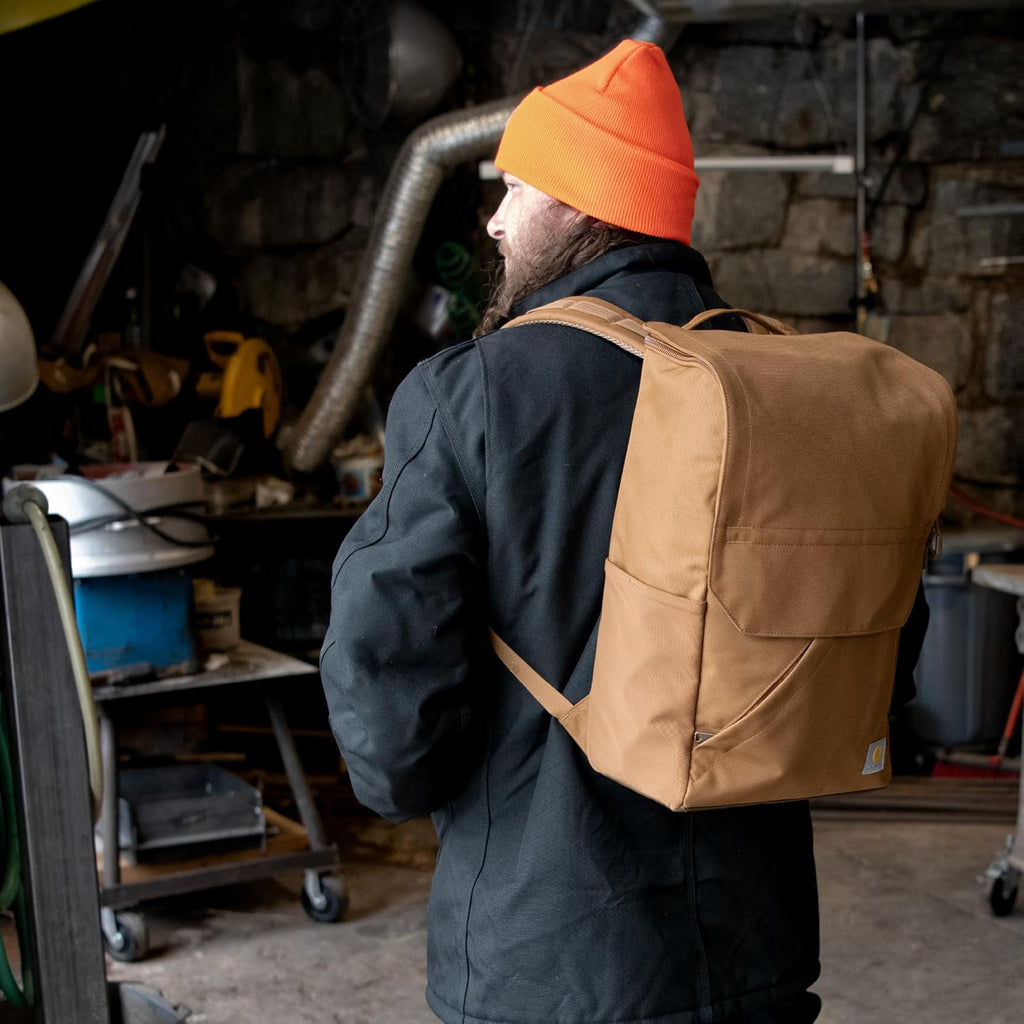 Carhartt 21L Top-Load Backpack, Durable Water Resistant Coated Canvas Base W/ 17' Laptop Sleeve, Black