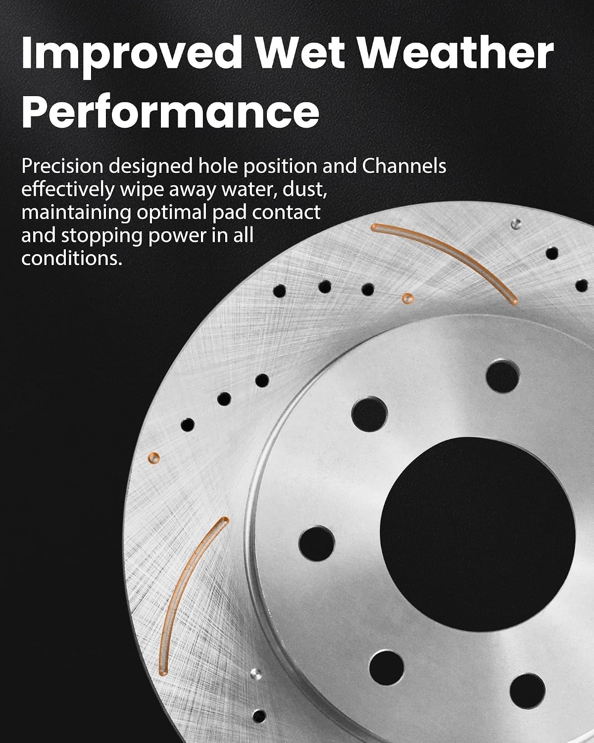 MOTOREVO Front Geomet Coated Brake Rotors Kit Civic [ 1990-2000 ] [ONLY for 239.8mm 9.4in, NOT 10.3in] [1990-2000 LX/DX, 1990-1995 Si] High-Carbon Alloy Drilled & Slotted Vented Discs & Ceramic Pads