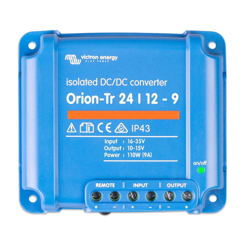 Victron Energy Orion-Tr DC to DC Converter - 24/12-Volt 9 amp 110-Watt - IP43 Protected - for Dual Battery Systems - Isolated