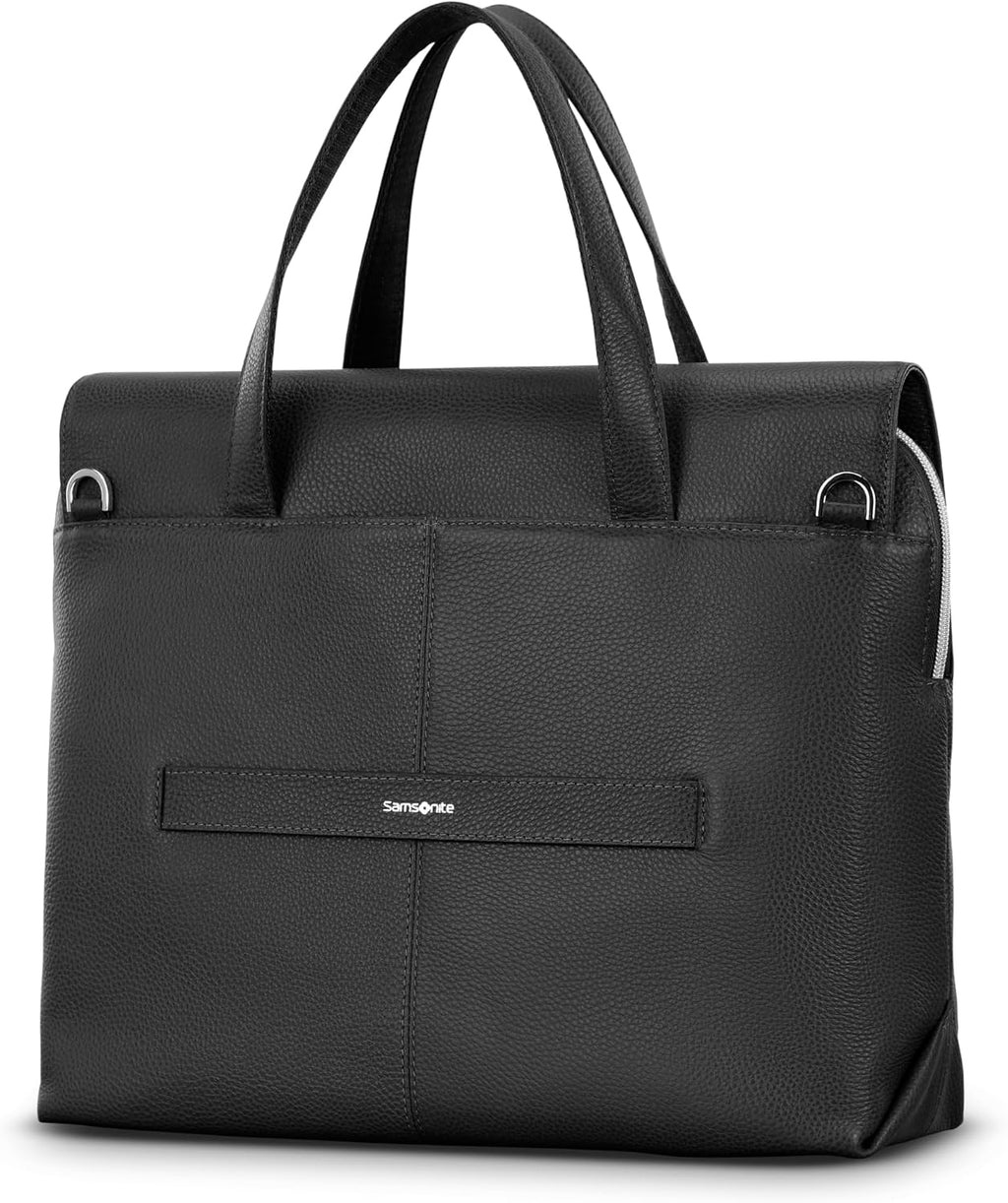 Samsonite Mobile Solution 2 Convertible Leather Briefcase, Pebbled Leather Laptop Bag with Crossbody Strap, Padded Sleeve, StackIt™ Strap & Organizational Pockets – Professional Work Tote
