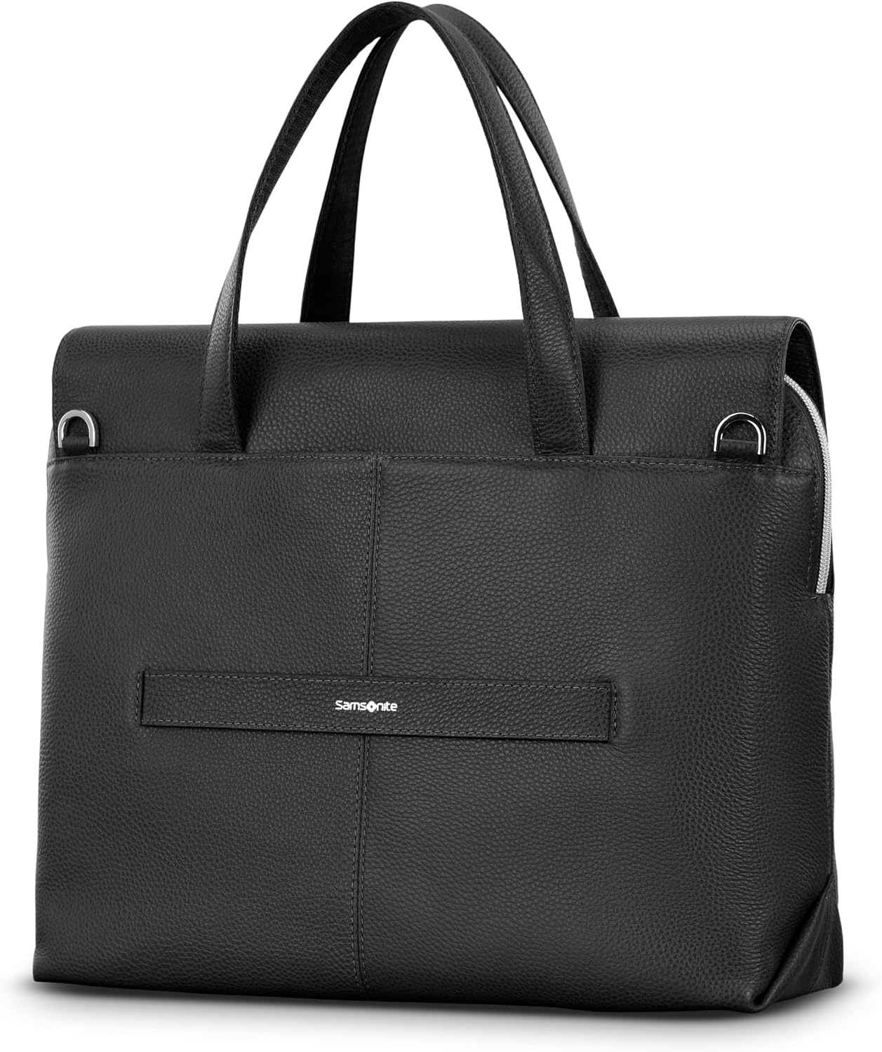 Samsonite Mobile Solution 2 Convertible Leather Briefcase, Pebbled Leather Laptop Bag with Crossbody Strap, Padded Sleeve, StackIt™ Strap & Organizational Pockets – Professional Work Tote