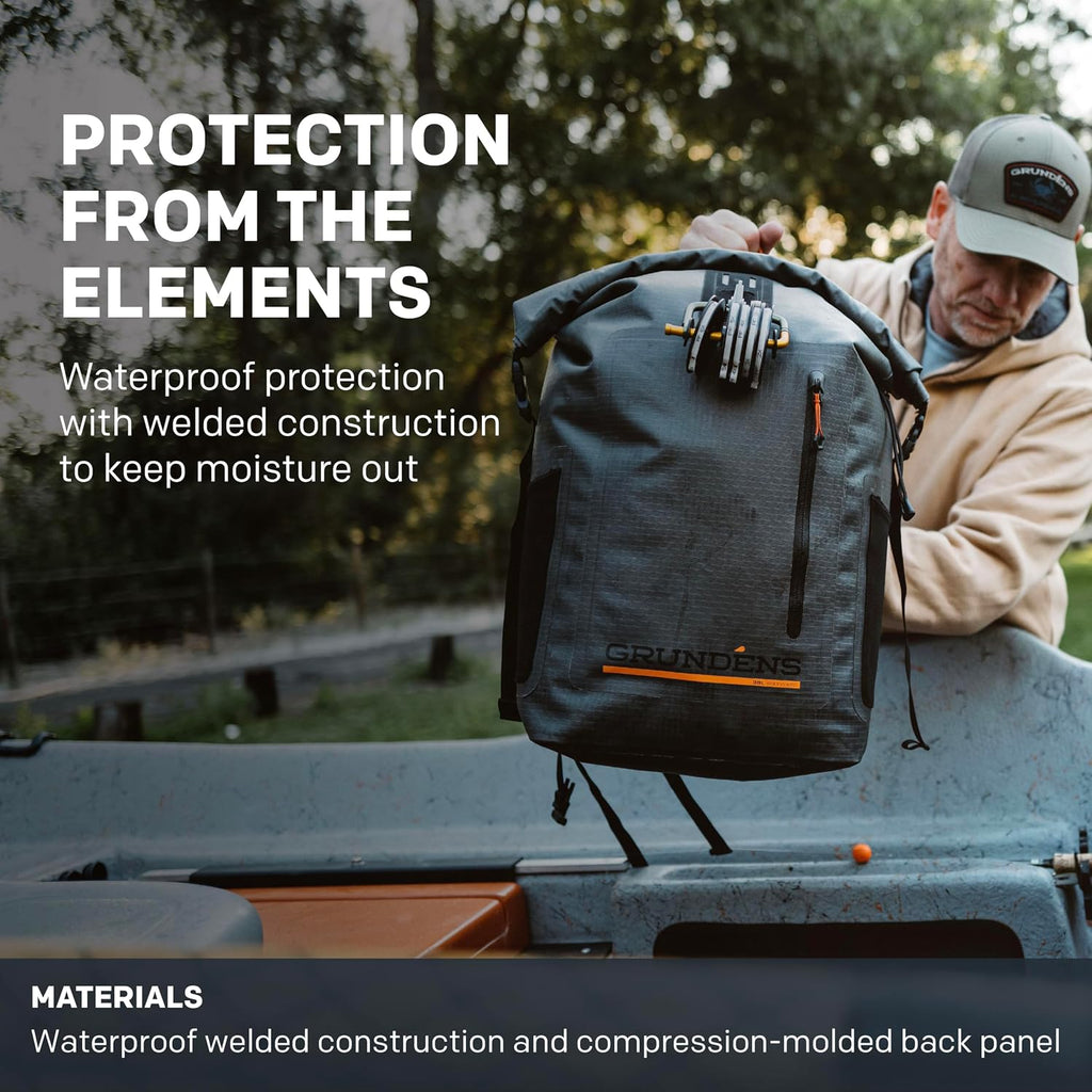 Grundéns Wayward Roll Top Backpack | Waterproof, 38L, Deep Depths